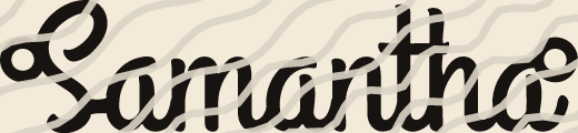 Samantha name art view 3